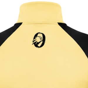 Camiseta Deportiva de Manga Larga con Cierre de Cremallera, Color Amarillo Neutro y Negro, para Mujer, con Orificios para los Pulgares, Corte Ajustado, para Correr, Gimnasio, Entrenamiento - Product Image 4