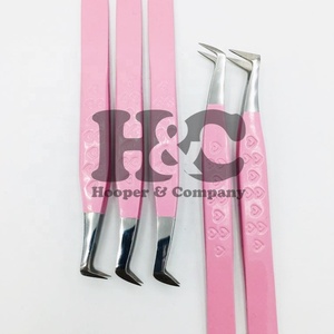 Top classement rose volume de cils pince à épiler en forme de botte en acier inoxydable vison pointu extension de cils pince à épiler Logo bas quantité minimale de commande durable - Product Image 3