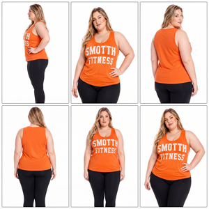 Camiseta sin mangas de fitness para mujer, talla grande, transpirable, con bordado desgastado, top tipo singlet, chaleco de gimnasio de poliéster y algodón para mujer - Product Image 5