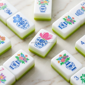 High quality Luxury apple green Acrylic American Mahjong Tiles Travel mahjong <b>Set</b> sunday mahjong <b>set</b> - Product Image 4