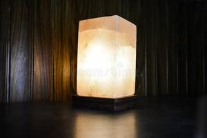 Natural Himalayan Pink Rock Salt Square Cube Lamp Decorative Minimalist Centerpiece - Product Image 2