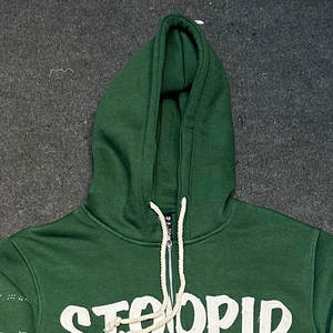 Ensemble de survêtements pour hommes 100% Coton, coupe oversize, style pantalon uni empilé, avec col zippé quart de tour et broderie de logo personnalisée - Product Image 3