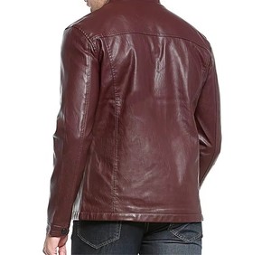 Full Sleeve Stand Collar Custom Logo 2026 Latest Design High Quality Men's <b>Winter</b> <b>Leather</b> <b>Jacket</b>-Vintage Style Breathable Coated - Product Image 4