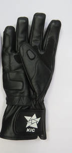 Gants de moto en cuir noir Kadia Winter Sport avec protection des articulations, paume rembourrée, sangle de poignet réglable, isolation thermique, imperméables - Product Image 5