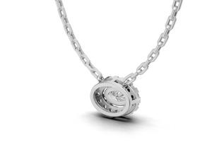 Pendentif Alessandra avec halo de diamants ovales de 0,650 carats cultivés en laboratoire, collier 16 pièces en or jaune, rose ou blanc 9K, 14K, 18K, cadeau de bijoux - Product Image 6