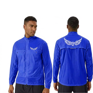 Men's Purple Windproof <b>Zip</b>-<b>Up</b> <b>Jacket</b> With Wing Logo Casual Stand Collar Long Sleeve Lightweight Polyester Shirt <b>Jacket</b> - Product Image 4