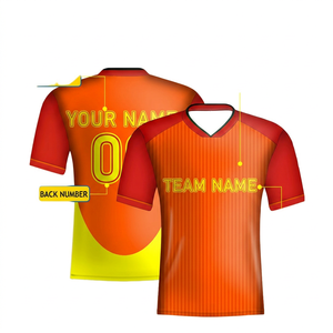 Maillot de football personnalisé par sublimation, col en V, séchage rapide, avec nom et numéro d'équipe, vente en gros de vêtements de sport - Product Image 3