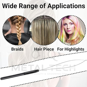 Colorful Extension Threading Loop Needle Micro Bead Wire <b>Puller</b> Feather Installation Hook Hairdressing Tools Trade - Product Image 2