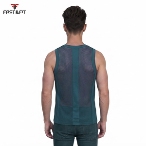 Wholesale Price New Arrivals Factory Price Breathable Plain Dyed Men Sports Mesh Sleeveless Mesh <b>Singlets</b> for Men - Product Image 2