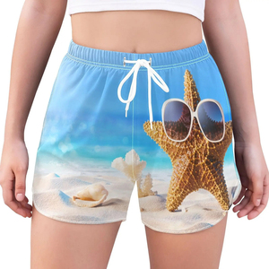 Shorts pour femmes de haute qualité, imprimés par sublimation, taille haute, respirants, en polyester léger, design décontracté personnalisé - Product Image 1