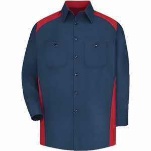 Chemise de travail respirante en coton à manches longues |   Uniforme industriel durable à blocs de couleurs pour l'automobile et les ateliers de réparation automobile - Product Image 4