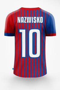 เสื้อฟุตบอลผู้ชายลายธงชาติสีแดงน้ำเงิน แบบซับลิเมชั่น โพลีเอสเตอร์ 100% แขนสั้น ระบายเหงื่อได้ดี คอกลม ทรงปกติ ใส่ได้ทุกฤดู - Product Image 2