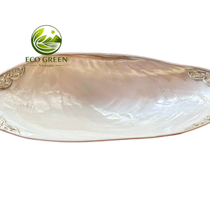 Bandeja Decorativa de Nácar Natural con Borde Dorado, Plato de Exhibición de Lujo Hecho a Mano para Decoración de Baño o Mesa de Centro - Product Image 6