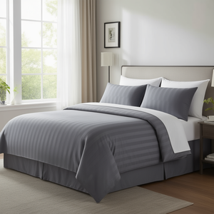 Stripe 4-Piece <b>Comforter</b> <b>Set</b> 220 TC Bedding with Standard Size for Home or Hotel - Product Image 3
