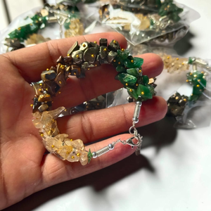 Handmade Crystal <b>Bracelet</b> With Green And Yellow Stones Silver Chain Closure Natural Gemstone Jewelry For Women - Product Image 1