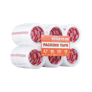 Nastro Adesivo per Imballaggio Resistente in BOPP Trasparente da 3 Pollici, 1.88" x 65 Iarde, 2.7 Mil, 18 Rotoli - Product Image 1