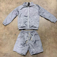 Ensemble coupe-vent deux pièces pour homme, personnalisé, couleur contrastée, imperméable, séchage rapide, tricoté, brodé, nylon léger, décontracté, hiver