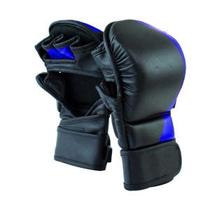 Gants de boxe en cuir demi-doigts pour Muay Thai, sacs de frappe, UFC, MMA, avec poignées, vente en gros, du Pakistan - Product Image 1