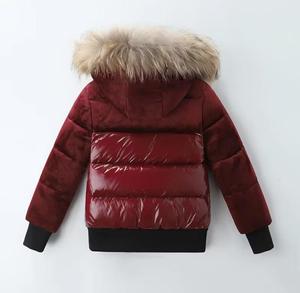 Men's <b>Hooded</b> Puffer <b>Jacket</b> <b>Fur</b> Trim Polyester Wadding Filled Zipper Closure Casual Winter Wear Solid Color Polyester Shell Front - Product Image 2