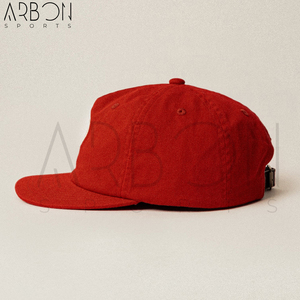 Wholesale Rate Premium Quality New Arrival Custom Logo Vintage Washed <b>Red</b> 5 Panel Adjustable Distressed Soft Sports Caps - Product Image 4