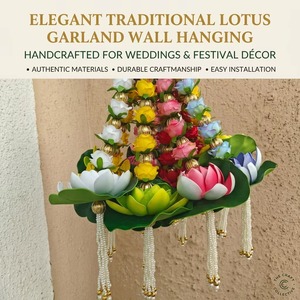 Decoraciones Tradicionales de Pared con Cuentas de Loto Flotantes para Bodas, Diwali, Hogar y Oficina - Product Image 4