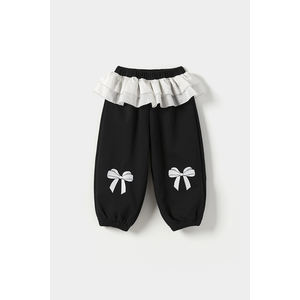 Pantalones con Lazo de Estilo Coreano OZKIZ para Niñas de 2 a 6 Años, Primavera/Otoño, Tejido de Punto, Patrón de Lazos, Moda Infantil al por Mayor - Product Image 1