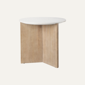 Caldera <b>Marble</b> <b>Console</b> <b>Table</b> with Elegant Fluted Design and Unique Side <b>Table</b> - Product Image 2