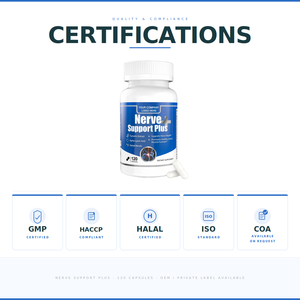 Approvisionnement direct usine : Complément alimentaire Nerve Support Plus en capsules, à base de curcuma, d'acide alpha-lipoïque et de mélange d'herbes, pour adultes - Product Image 2