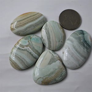 Cabujón Suelto Natural Mexicano del Caribe, Gema de Calcita del Caribe Pulida a Mano, Cabujones de Cuarzo Curativo al por Mayor - Product Image 1
