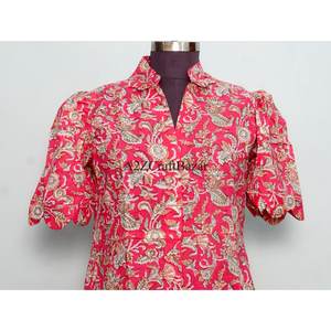 Robes maxi vintage pour femmes, coupe évasée, manches courtes, 100% coton, imprimé floral, robe ethnique et vêtements d'été respirants et confortables - Product Image 2