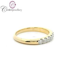 ANILLO DE BODA DE MUJER CON DIAMANTE NATURAL DE ORO AMARILLO DE ORO BLANCO AU750 SIMPLE DE 18K DE ALTA GAMA - Product Image 6