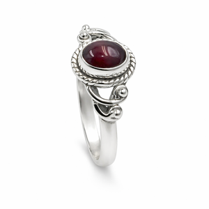 Natural <b>Garnet</b> Gemstone 925 Sterling <b>Silver</b> <b>Ring</b> Handmade Oval Cabochon <b>Garnet</b> <b>Ring</b> for Women Vintage Designer Red Stone Jewelry - Product Image 1