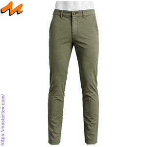 Pantalones Chinos Casuales para Hombre, Color Sólido, Corte Recto Ajustado, Cintura Media, Spandex/Algodón, Transpirables, Cierre de Botones, Protección UV, Uso Diario - Product Image 2