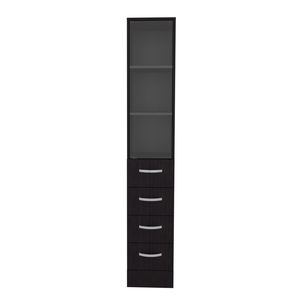 Mobiletto Vanguard in lino con quattro cassetti e tre ripiani, bianco, per bagno - Product Image 6