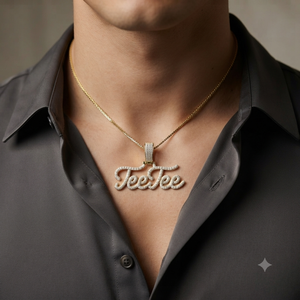 Trendy Hip Hop 10K solid gold jewelry Custom Iced Cursive <b>Initial</b> Letter Name Pendant <b>Necklaces</b> Charms Moissanite Diamond Unisex - Product Image 2
