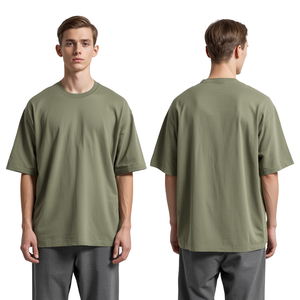 T-shirt décontracté surdimensionné pour homme, 100% coton, coupe ample, écologique, 220g - Product Image 3