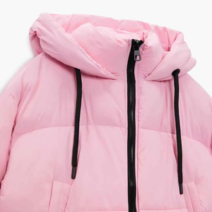 TALLIANS Custom OEM <b>Cropped</b> <b>Puffer</b> <b>Jacket</b> Women Customized Logo Waterproof Breathable Casual Winter Plain Dyed Canvas Pockets - Product Image 2