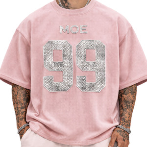 เสื้ออเมริกันฟุตบอล ผ้าตาข่ายระบายอากาศ ประดับเพชร หมายเลขติดเสื้อ ทรงโอเวอร์ไซส์ สตรีทแวร์ รับผลิตแบรนด์ส่วนตัว โลโก้สั่งทำ - Product Image 2