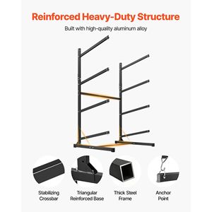 Porta Kayak Robusto per 4 Kayak, Capacità fino a 100 kg, Supporto Autoportante per Interni ed Esterni, per Garage, Capanno, Molo, Scaffali Utilitari - Product Image 4