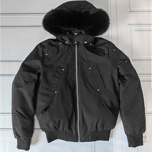 2026 Custom Men's Winter Coat Fox Fur Hooded Bomber <b>Jacket</b> <b>Waterproof</b> Reversible Plus Size <b>Warm</b> Outerwear High Street Style - Product Image 3