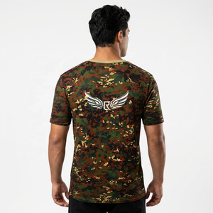 T-shirt camouflage décontracté pour homme, disponible en cinq couleurs imprimées, idéal pour l'entraînement intensif, nouveau design, manches courtes - Product Image 2