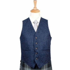 Custom <b>Men's</b> Wholesale <b>Blue</b> <b>Tweed</b> Argyle kilt <b>jacket</b> with 5 Button Waistcoat Wedding Kilt <b>Jacket</b> Front Logo - Product Image 3