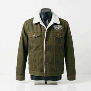 Custom Men's Sherpa Lined Denim <b>Jacket</b> Winter Warm <b>Trucker</b> Jean Outerwear Casual Denim <b>Jacket</b> - Product Image 6