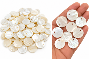 Perles en nacre naturelle blanche en gros, taille brillante, effet chromatique, certifiées par un tiers, pour la fabrication de bijoux ARTS JEWELS, 2 pièces - Product Image 2
