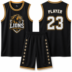 Conjunto de Camiseta de Baloncesto sin Mangas y Pantalones Cortos de Poliéster Premium Personalizado con Logotipo Impreso por Transferencia Térmica, Antibacterial, Unisex - Product Image 1