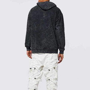 Sudaderas con Capucha para Hombre, de Gran Tamaño, con Estampado DTG, Hechas en Pakistán, de Felpa de Mezcla de Poliéster/Algodón de Alta Calidad, Color Negro Lavado, para Invierno, Venta al Por Mayor - Product Image 3