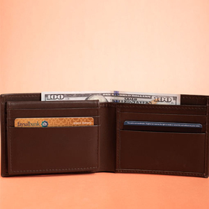 Portefeuille court en cuir de vachette véritable Crazy Horse, fait main, pliable, avec protection RFID, pour homme et femme, idéal comme cadeau. - Product Image 2
