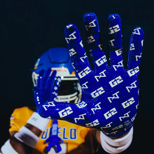Gants de football américain 7v7 pour receveurs, en néoprène, à doigts entiers, avec fermeture auto-agrippante, logo personnalisé, durables, antidérapants, unisexes, pour jeunes - Product Image 1