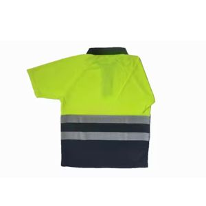 Camiseta Polo de Alta Visibilidad Reflectante Antiestática Impermeable de Poliéster Clase 2 Ropa de Trabajo de Seguridad Amarilla con Rayas Negras de Manga Corta - Product Image 3