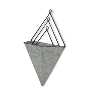 Juego de 3 Macetas de Pared Galvanizadas, Modernas, Geométricas, de Metal, para Plantas de Interior y Exterior, Decoración de Jardín - Product Image 1